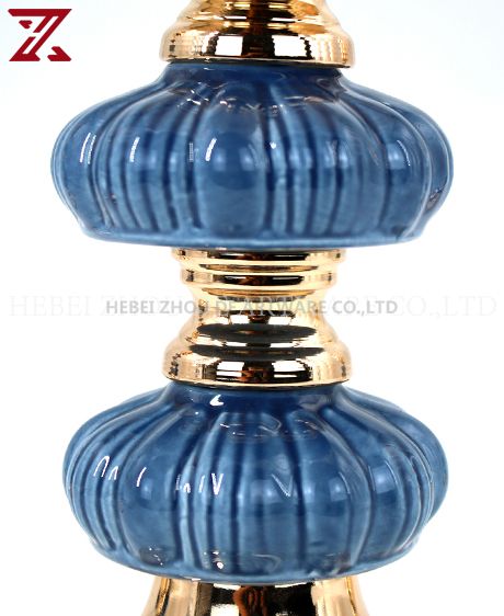 High quality modern metal ceramic gold candle holder for home decor