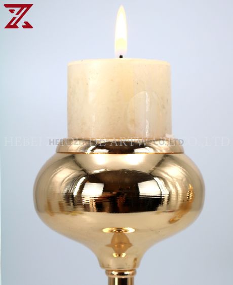 jade and metal candle holder for home decoration 90707