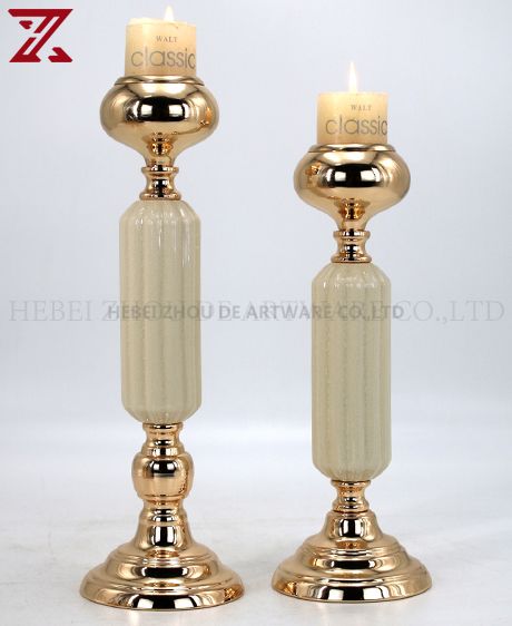 CERAMIC AND METAL CANDLESTICK DECOR 90502