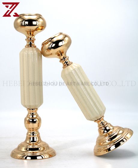 CERAMIC AND METAL CANDLESTICK DECOR 90502