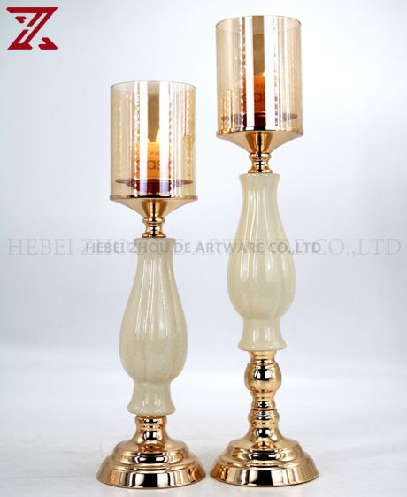 WHITE CERAMIC AND METAL Candlelight 90507
