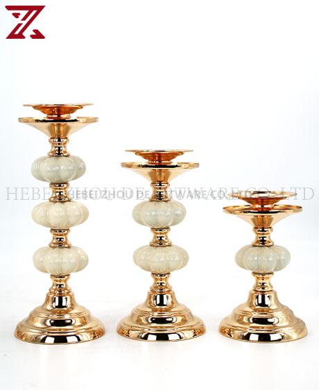 CERAMIC AND METAL CANDLE HOLDER 90512