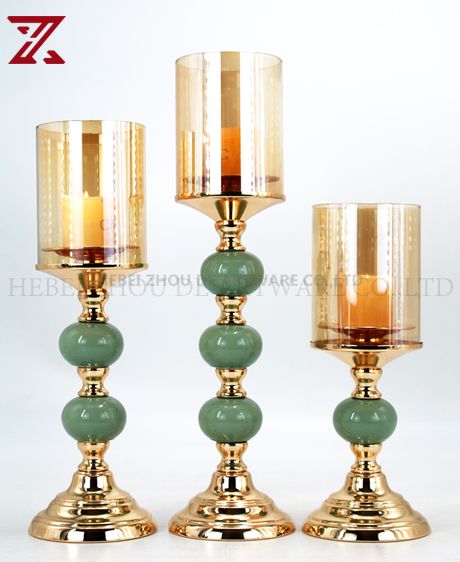 CERAMIC AND METAL CANDLE HOLDER 90530