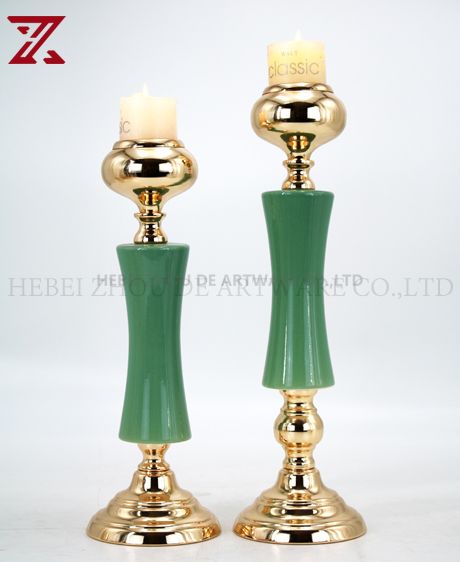 CERAMIC AND METAL CANDLE HOLDER 90534
