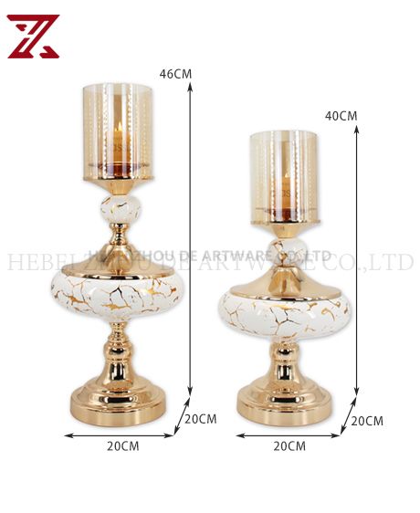 CERAMIC AND METAL CANDLE HOLDER 90908