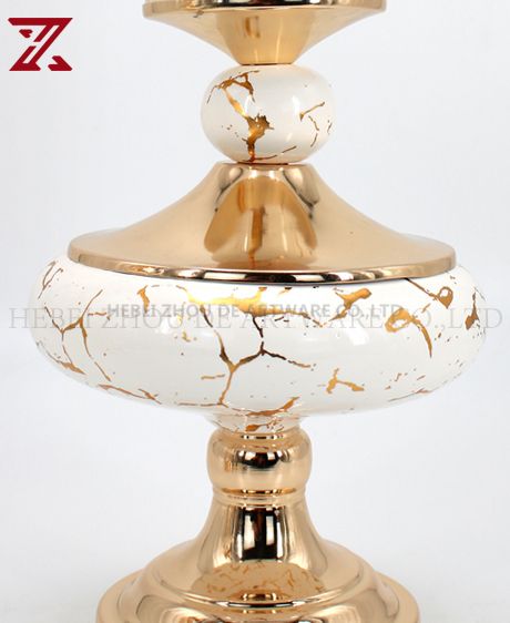 CERAMIC AND METAL CANDLE HOLDER 90908