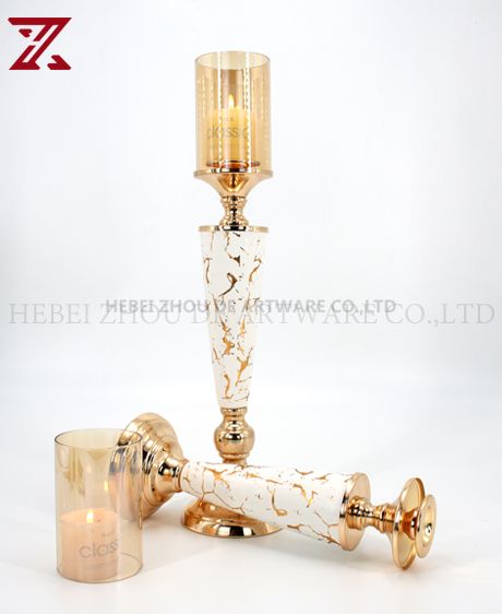CERAMIC AND METAL CANDLE HOLDER 90912
