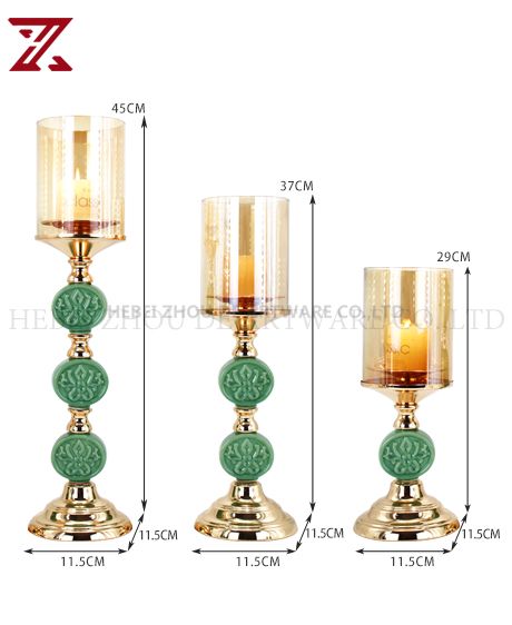 CERAMIC AND METAL CANDLE HOLDER 90525