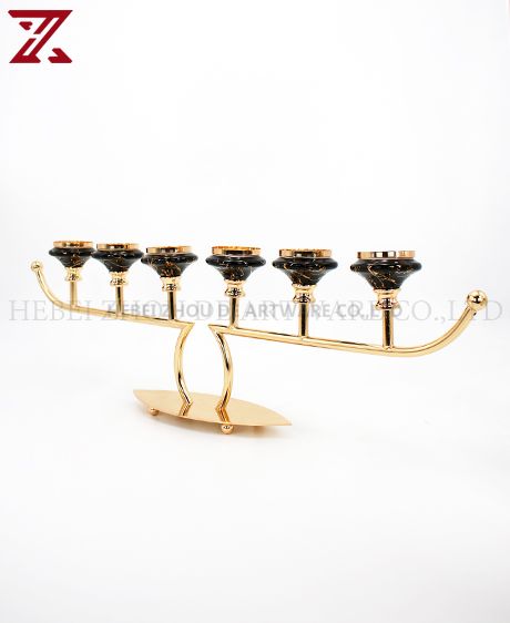CERAMIC AND METAL CANDLE HOLDER 91105