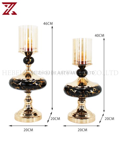 CERAMIC AND METAL CANDLE HOLDER 91108