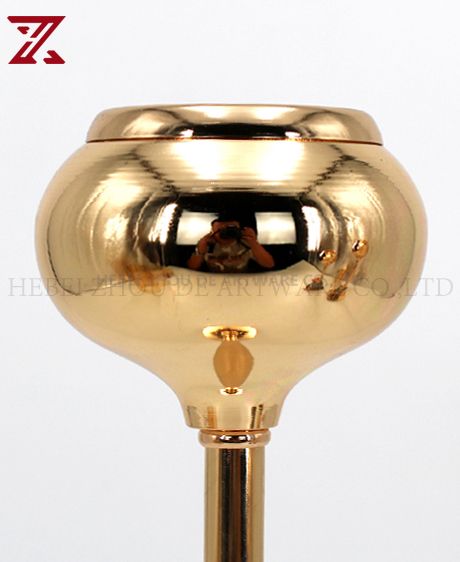 european style pillar Gold Metal Candle Holder 89613