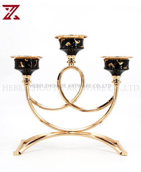 CERAMIC AND METAL CANDLE HOLDER 91104
