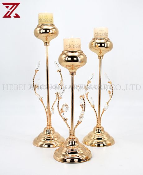 gold crystal candelabra New Year Party Pillar Candle Holder Gold 89911