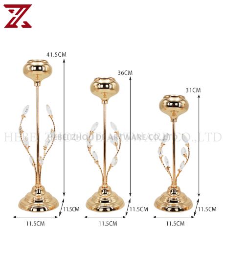 gold crystal candelabra New Year Party Pillar Candle Holder Gold 89911