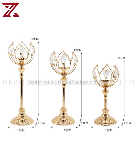 New design Metal gold crystal candelabra 89917