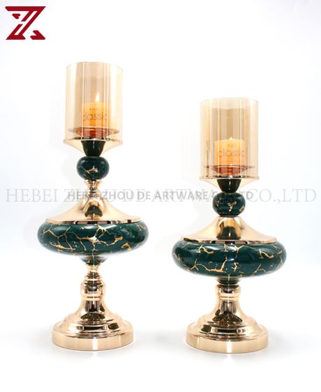 CERAMIC AND METAL CANDLE HOLDER 90807