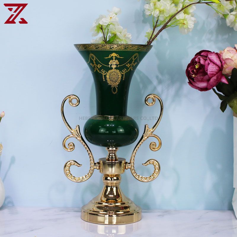 Wholesale modern glass candy jar bowl with metal lid luxury vase candlestick set home decoration for table