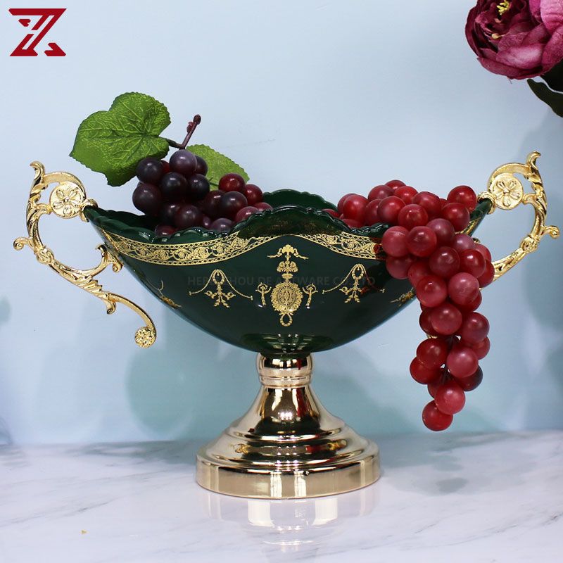 Wholesale modern glass candy jar bowl with metal lid luxury vase candlestick set home decoration for table