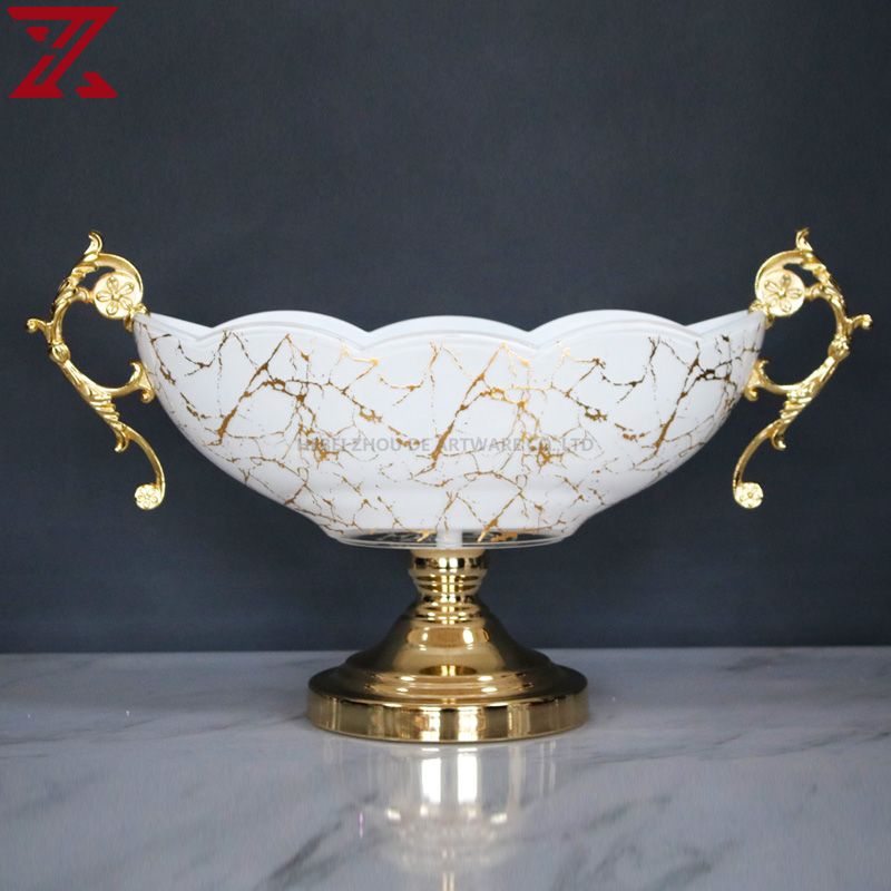 glass set white marble decal glass material candlestick glass pot set for home decoration