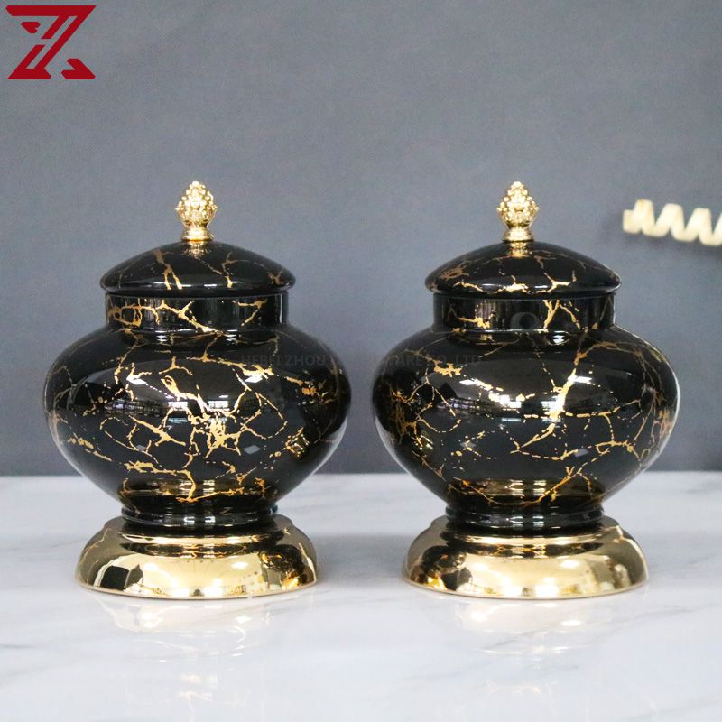 gold plating black marble decal glass pot flower vase fruit bowl candlestick glass home decor set