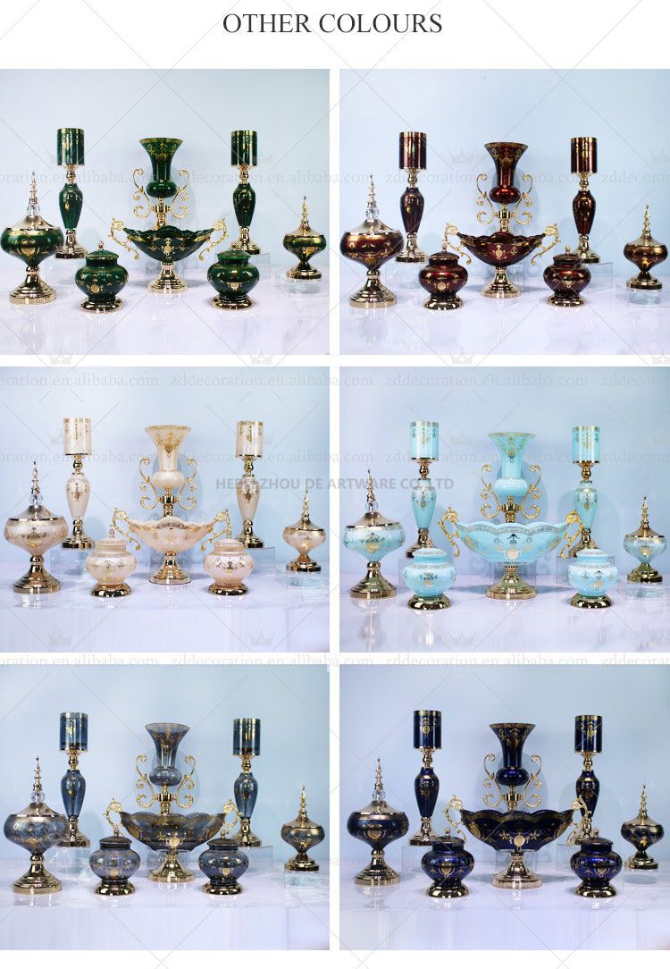 Factory directly glass candelabra crystal candy jar with lid wedding vase for table decorations