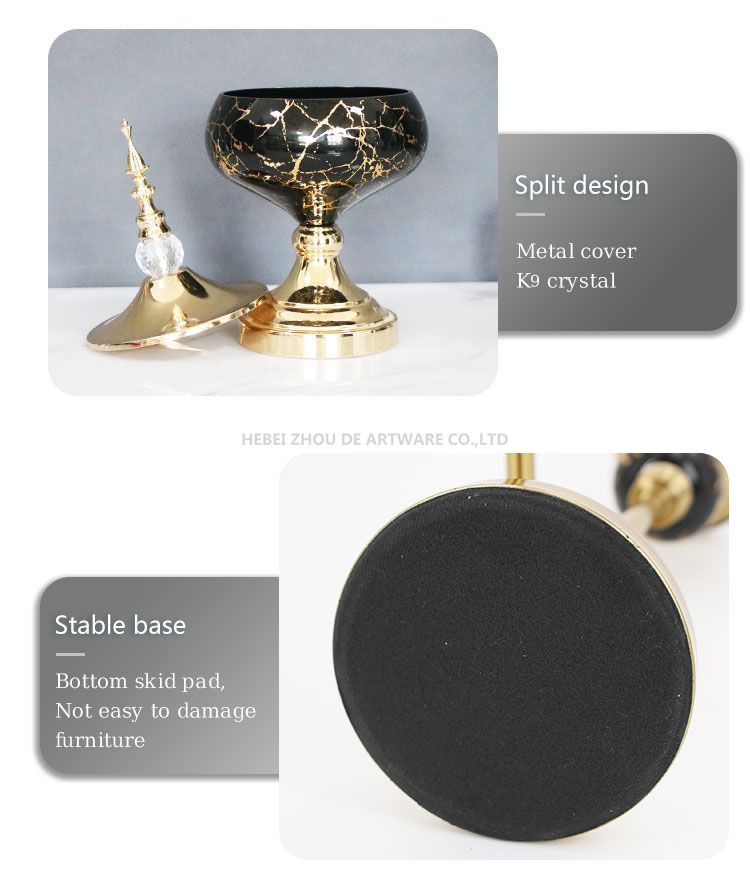 gold plating black marble decal glass pot flower vase fruit bowl candlestick glass home decor set